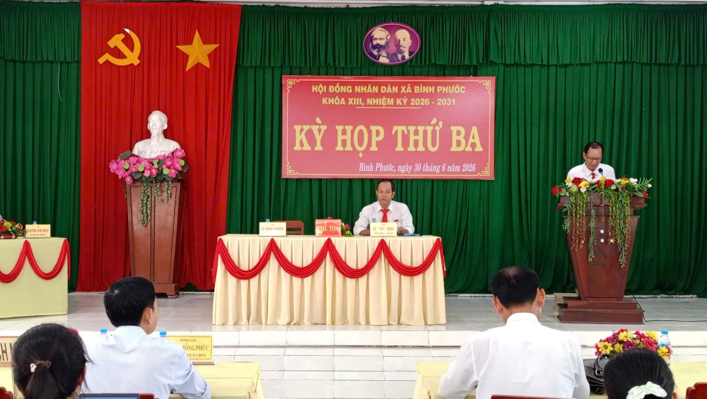 Hội Đồng Nhân Dân Xã Bình Phước Tổ Chức Kỳ Họp Thứ 3, Khóa Xiii, Nhiệm Kỳ 2026 - 2031